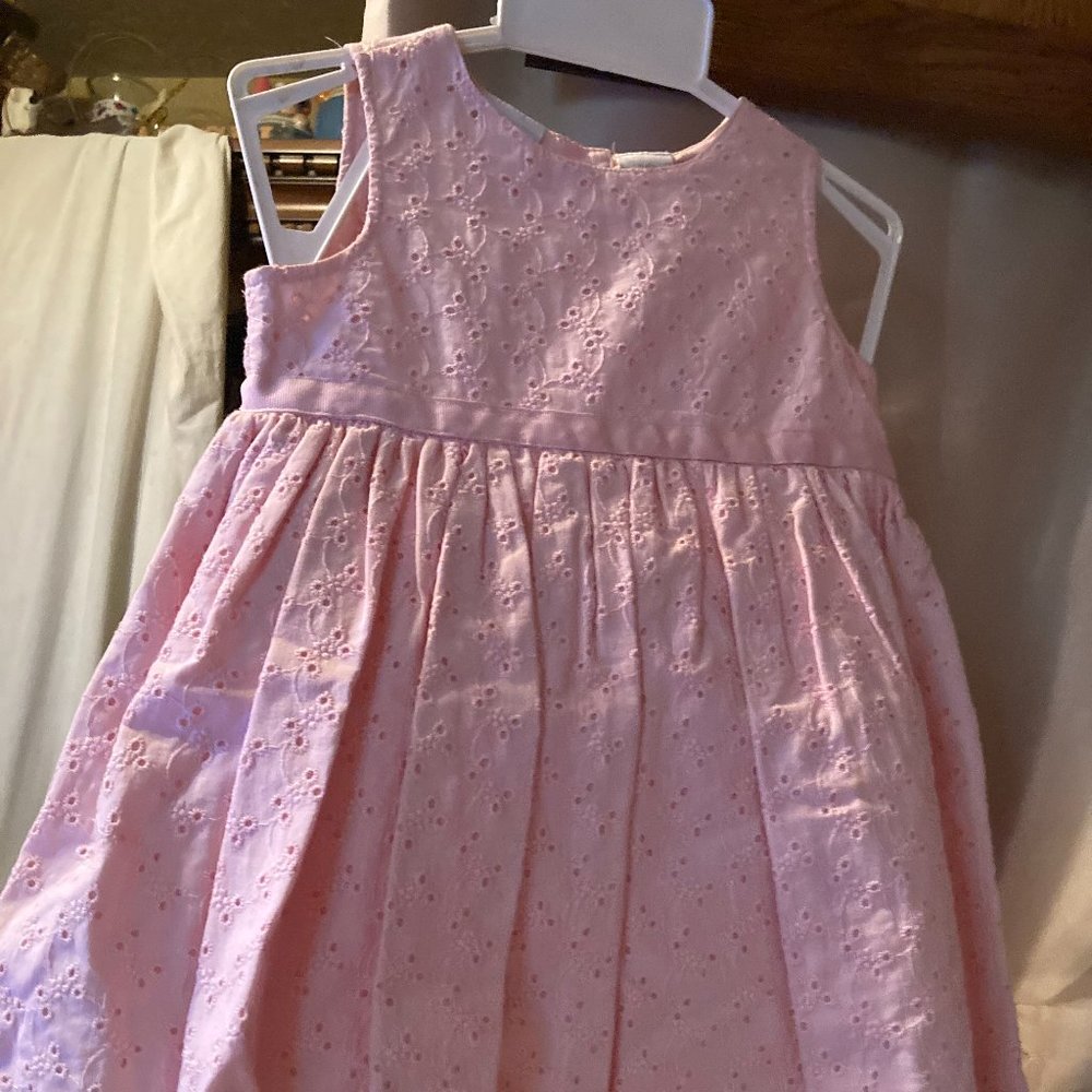 CUDDLE BEAR NEW DRESS WITH EYELET WITH BOTTOMS NEW